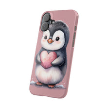 Load image into Gallery viewer, Cute Penguin Love Slim Phone Case - Perfect for Valentine’s Day &amp; Animal Lovers
