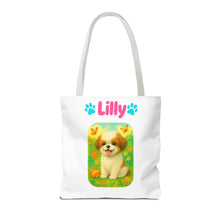 Load image into Gallery viewer, Personalized Dog Tote Bag – Custom Name Pet Tote – Cute Gift for Pet Moms &amp; Animal Lovers
