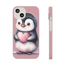 Load image into Gallery viewer, Cute Penguin Love Slim Phone Case - Perfect for Valentine’s Day &amp; Animal Lovers
