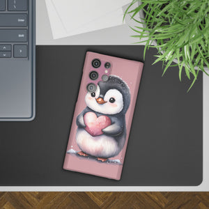 Cute Penguin Love Slim Phone Case - Perfect for Valentine’s Day & Animal Lovers