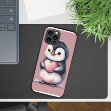 Load image into Gallery viewer, Cute Penguin Love Slim Phone Case - Perfect for Valentine’s Day &amp; Animal Lovers
