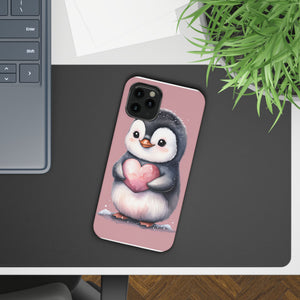 Cute Penguin Love Slim Phone Case - Perfect for Valentine’s Day & Animal Lovers