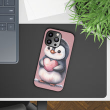 Load image into Gallery viewer, Cute Penguin Love Slim Phone Case - Perfect for Valentine’s Day &amp; Animal Lovers
