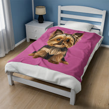 Load image into Gallery viewer, Yorkshire Terrier Plush Blanket - Cozy Pet Lover Gift
