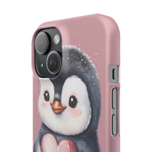 Load image into Gallery viewer, Cute Penguin Love Slim Phone Case - Perfect for Valentine’s Day &amp; Animal Lovers
