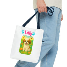 Load image into Gallery viewer, Personalized Dog Tote Bag – Custom Name Pet Tote – Cute Gift for Pet Moms &amp; Animal Lovers

