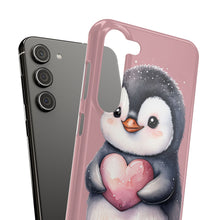 Load image into Gallery viewer, Cute Penguin Love Slim Phone Case - Perfect for Valentine’s Day &amp; Animal Lovers
