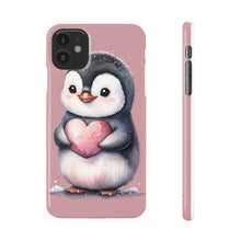 Load image into Gallery viewer, Cute Penguin Love Slim Phone Case - Perfect for Valentine’s Day &amp; Animal Lovers
