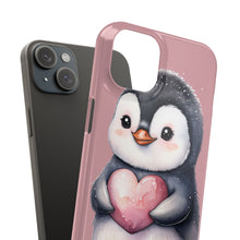 Load image into Gallery viewer, Cute Penguin Love Slim Phone Case - Perfect for Valentine’s Day &amp; Animal Lovers
