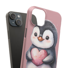 Load image into Gallery viewer, Cute Penguin Love Slim Phone Case - Perfect for Valentine’s Day &amp; Animal Lovers
