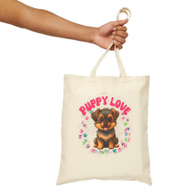 Load image into Gallery viewer, Cute Puppy Love Cotton Canvas Tote Bag - Perfect for Dog Lovers and Pet Accessories
