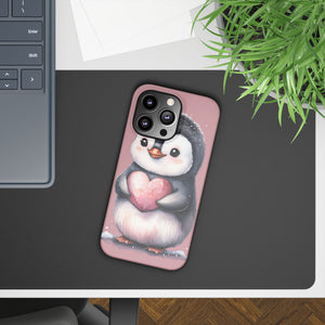 Cute Penguin Love Slim Phone Case - Perfect for Valentine’s Day & Animal Lovers