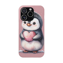 Load image into Gallery viewer, Cute Penguin Love Slim Phone Case - Perfect for Valentine’s Day &amp; Animal Lovers
