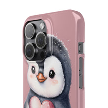 Load image into Gallery viewer, Cute Penguin Love Slim Phone Case - Perfect for Valentine’s Day &amp; Animal Lovers
