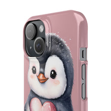 Load image into Gallery viewer, Cute Penguin Love Slim Phone Case - Perfect for Valentine’s Day &amp; Animal Lovers
