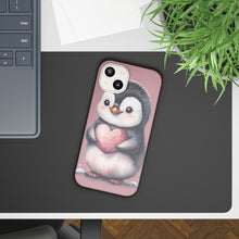 Load image into Gallery viewer, Cute Penguin Love Slim Phone Case - Perfect for Valentine’s Day &amp; Animal Lovers
