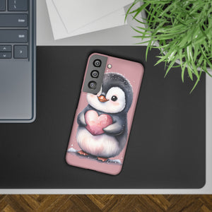 Cute Penguin Love Slim Phone Case - Perfect for Valentine’s Day & Animal Lovers