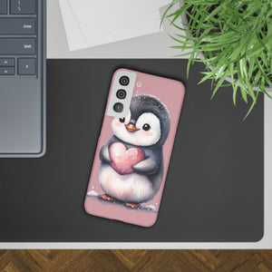 Cute Penguin Love Slim Phone Case - Perfect for Valentine’s Day & Animal Lovers