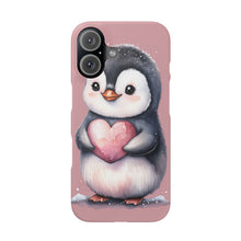 Load image into Gallery viewer, Cute Penguin Love Slim Phone Case - Perfect for Valentine’s Day &amp; Animal Lovers
