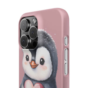 Cute Penguin Love Slim Phone Case - Perfect for Valentine’s Day & Animal Lovers