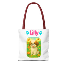 Load image into Gallery viewer, Personalized Dog Tote Bag – Custom Name Pet Tote – Cute Gift for Pet Moms &amp; Animal Lovers
