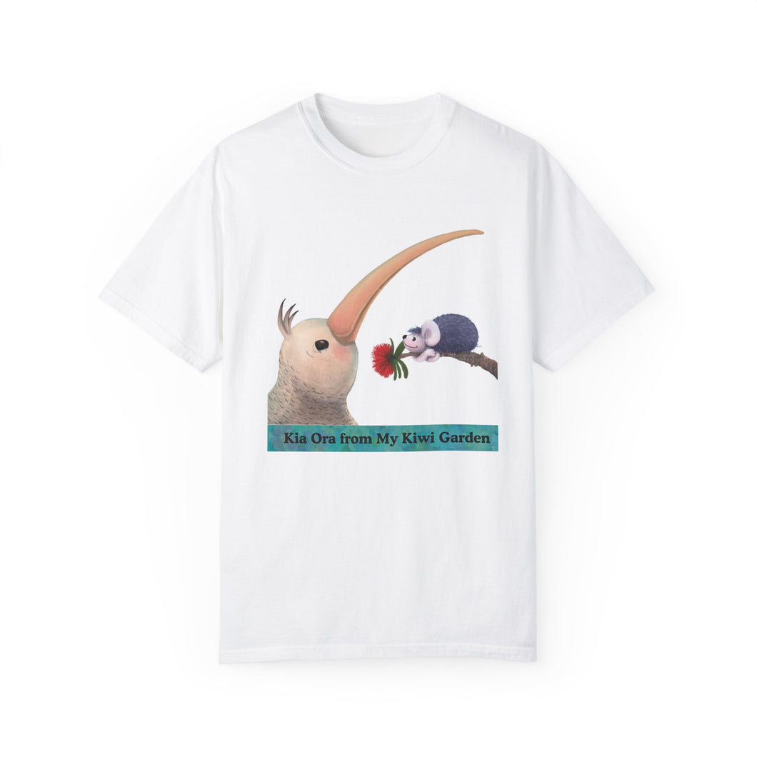 Kia Ora Kiwi Garden Unisex T-shirt | Cute Animal Design | Perfect Gift for Nature Lovers