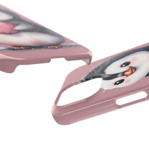 Cute Penguin Love Slim Phone Case - Perfect for Valentine’s Day & Animal Lovers