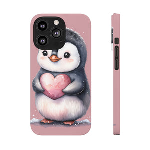 Cute Penguin Love Slim Phone Case - Perfect for Valentine’s Day & Animal Lovers