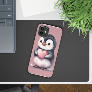 Cute Penguin Love Slim Phone Case - Perfect for Valentine’s Day & Animal Lovers