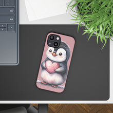 Load image into Gallery viewer, Cute Penguin Love Slim Phone Case - Perfect for Valentine’s Day &amp; Animal Lovers
