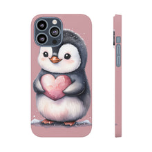 Load image into Gallery viewer, Cute Penguin Love Slim Phone Case - Perfect for Valentine’s Day &amp; Animal Lovers
