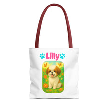 Load image into Gallery viewer, Personalized Dog Tote Bag – Custom Name Pet Tote – Cute Gift for Pet Moms &amp; Animal Lovers

