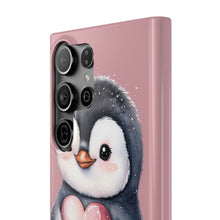 Load image into Gallery viewer, Cute Penguin Love Slim Phone Case - Perfect for Valentine’s Day &amp; Animal Lovers
