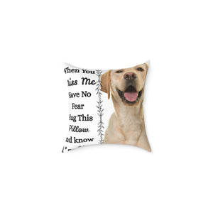 Dog Memorial Cushion, 'When You Miss Me' Pillow, Comfort Gift for Pet Lovers, Home Decor, Sympathy Gift, Dog Lover Gift