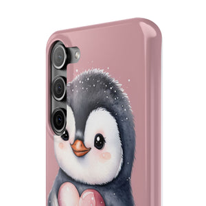 Cute Penguin Love Slim Phone Case - Perfect for Valentine’s Day & Animal Lovers