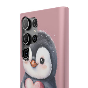 Cute Penguin Love Slim Phone Case - Perfect for Valentine’s Day & Animal Lovers