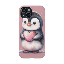 Load image into Gallery viewer, Cute Penguin Love Slim Phone Case - Perfect for Valentine’s Day &amp; Animal Lovers
