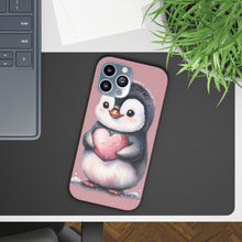 Load image into Gallery viewer, Cute Penguin Love Slim Phone Case - Perfect for Valentine’s Day &amp; Animal Lovers
