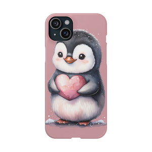 Cute Penguin Love Slim Phone Case - Perfect for Valentine’s Day & Animal Lovers