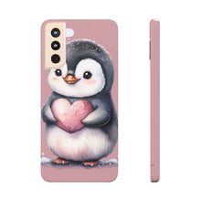 Load image into Gallery viewer, Cute Penguin Love Slim Phone Case - Perfect for Valentine’s Day &amp; Animal Lovers
