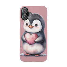 Load image into Gallery viewer, Cute Penguin Love Slim Phone Case - Perfect for Valentine’s Day &amp; Animal Lovers
