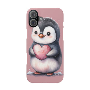 Cute Penguin Love Slim Phone Case - Perfect for Valentine’s Day & Animal Lovers