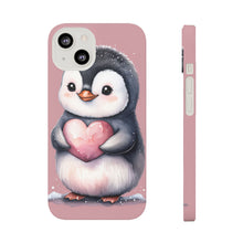 Load image into Gallery viewer, Cute Penguin Love Slim Phone Case - Perfect for Valentine’s Day &amp; Animal Lovers
