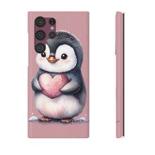 Load image into Gallery viewer, Cute Penguin Love Slim Phone Case - Perfect for Valentine’s Day &amp; Animal Lovers
