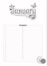 Load image into Gallery viewer, A4 - Perpetual Kiari Colouring Calendar
