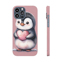 Load image into Gallery viewer, Cute Penguin Love Slim Phone Case - Perfect for Valentine’s Day &amp; Animal Lovers
