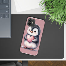 Load image into Gallery viewer, Cute Penguin Love Slim Phone Case - Perfect for Valentine’s Day &amp; Animal Lovers
