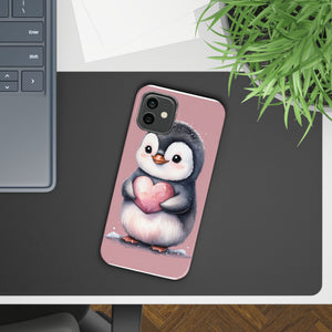 Cute Penguin Love Slim Phone Case - Perfect for Valentine’s Day & Animal Lovers