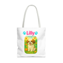 Load image into Gallery viewer, Personalized Dog Tote Bag – Custom Name Pet Tote – Cute Gift for Pet Moms &amp; Animal Lovers
