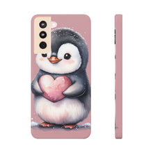 Load image into Gallery viewer, Cute Penguin Love Slim Phone Case - Perfect for Valentine’s Day &amp; Animal Lovers
